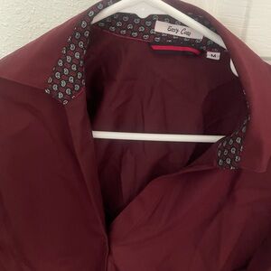 Maroon collard shirt size M